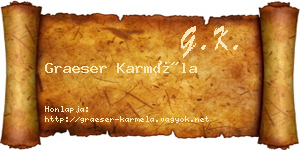 Graeser Karméla névjegykártya